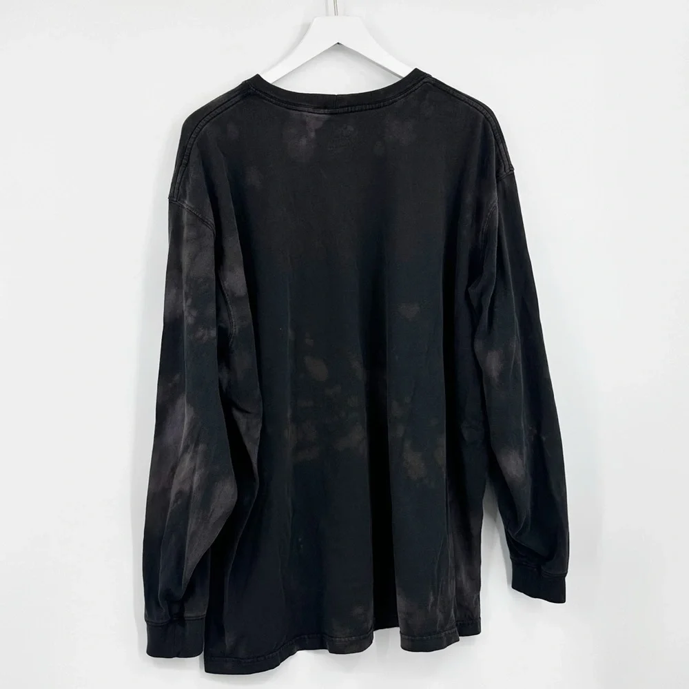 Carhartt Custom Bleach Splatter Long Sleeve Black Shirt Size 2XL Logo Tee